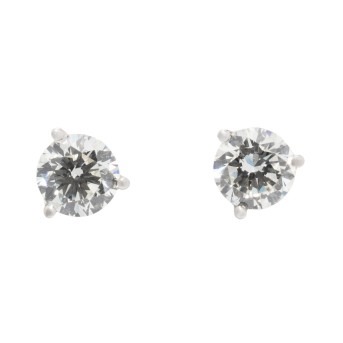 Solitaire stud earrings with diamonds, each approx. 0.65 ct,