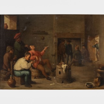 AFTER DAVID II TENIERS &quot;Smoking peasants in an inn&quot;