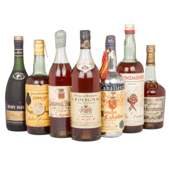 Mixed lot- Cognac and Brandy 7 bottles ,