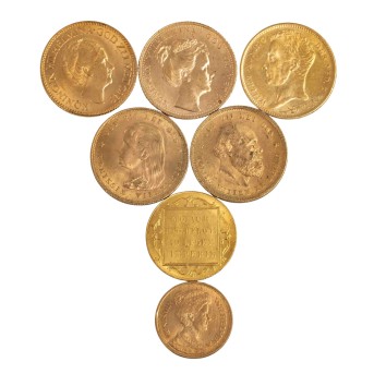 Niederlande /GOLDlot - 7 x Goldmünzen mit insg. ca. 36,7 g fein