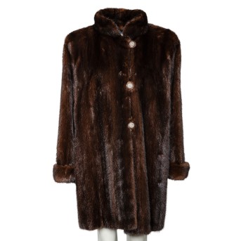 SAINT LAURENT YVES SAINT LAURENT VINTAGE Nerzmantel, Gr. ca. L.