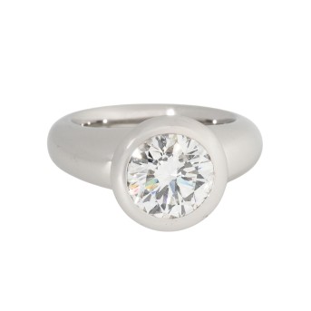 Very fine solitaire ring, set with 1 brilliant-cut diamond 3.016 ct. RIVER E/VSI2