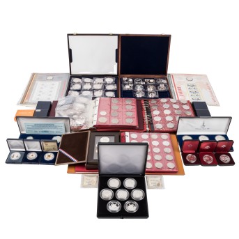 Alle Welt/Silber - Mixed lot of BRD, in total over 3 kg fine silver