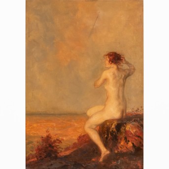 MALER DER ANFÄNGE DES XX JAHRHUNDERTS "Loreley auf einem Felsen"