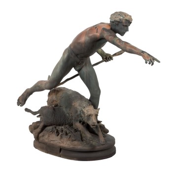 HIOLIN, LOUIS AUGUSTE (1846-1910) Bronze "Jagdgruppe"