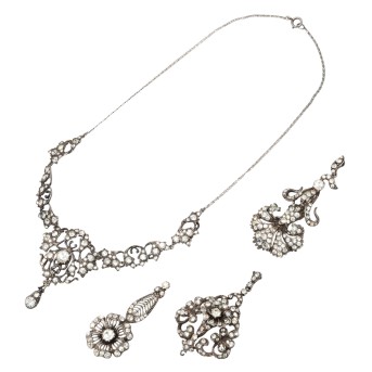 Konvolut antiker floraler Modeschmuck 4-teilig