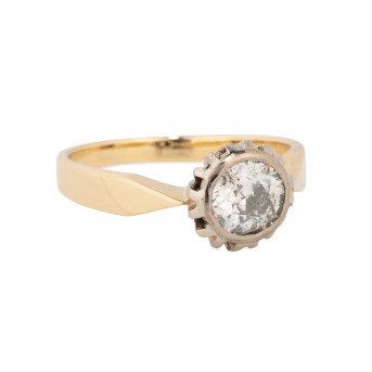 Solitärring mit Altschliffdiamant von ca. 1 ct,