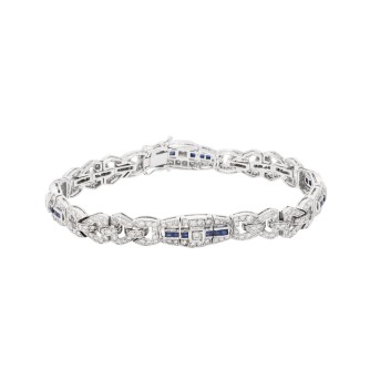 Armband mit Saphiren und Brillanten zus. ca. 4 ct,