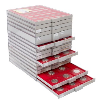 BRD/ SILVER - Collection of silver commemorative coins on 15 Lindner trays, total 1.97 kg fine silver