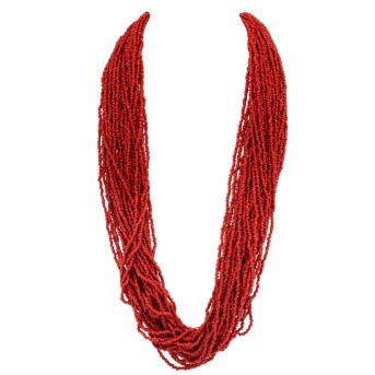 Multi-row coral necklace,