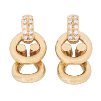 Paar Ohrclip mit 20 Brillanten zus. 0,60 ct (grav.),