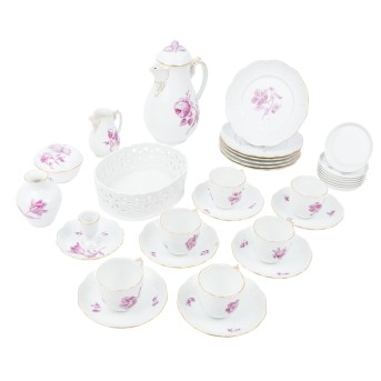 LUDWIGSBURG Kaffeeservice 'Purpurblume', 20. Jh.