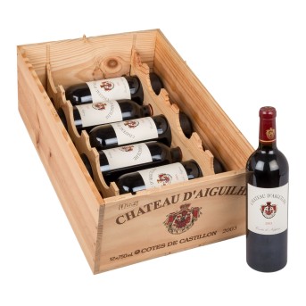 2003 CHÂTEAU D'AIGUILHE Côtes de Castillon 6 bottles in OHK (opened),