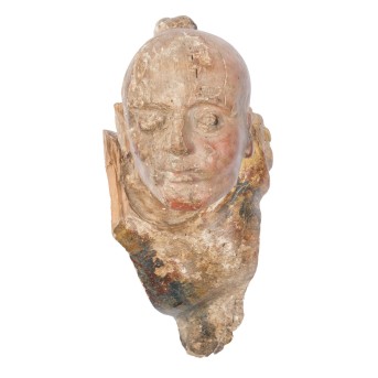 BILDSCHNITZER DES 18. JAHRHUNDERT "seltenes Fragment einer asiatischen Männerfigur"