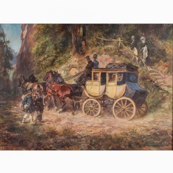 HOFFMANN, ANTON (1863-1938), &quot;Journey by stagecoach&quot;,