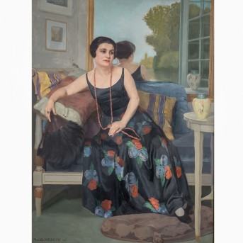 MALLAIVRE, MAZIELLA (XX) &quot;Portrait of a Lady in an Interior&quot; 1927