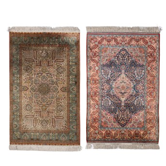 2 Orientteppiche aus Seide. HEREKE/CHINA, 20. Jh.,