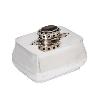 Wohl GUSTAV HAUBER, Schwäbisch Gmünd, Deckeldose, 800 Silber, 20. Jh.