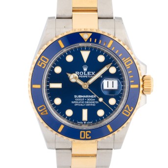 ROLEX Submariner Ref 126613LB 'Bluesy' men's watch from 2021, box and papers.