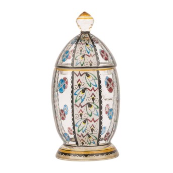 DECKELGEFÄß "Glasfachschule Haida (Entwurf)" um 1925