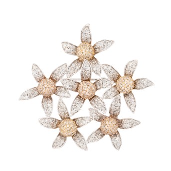 Floral pendant/brooch with diamonds