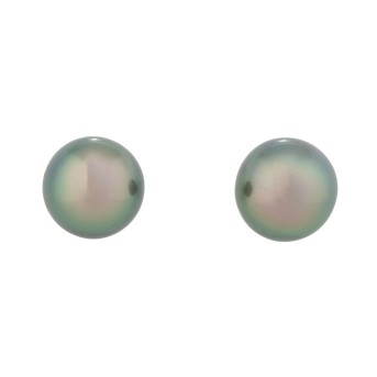 Paar Ohrstecker mit grauen Tahitizuchtperlen,