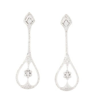 Ohrhänger ausgefasst mit Brillanten zus. ca. 0,86 ct,