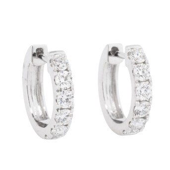 Paar Creolen mit 12 Diamanten