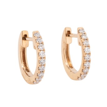 Paar Creolen mit 18 Diamanten