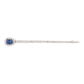 Anstecknadel mit Saphir und Diamanten,