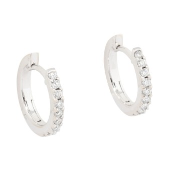 Folding hoop earrings with diamonds totaling approx. 0.27 ct,