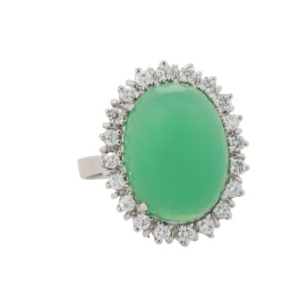 Ring mit Chrysopras und Brillanten