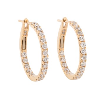 Paar Creolen mit 40 Diamanten