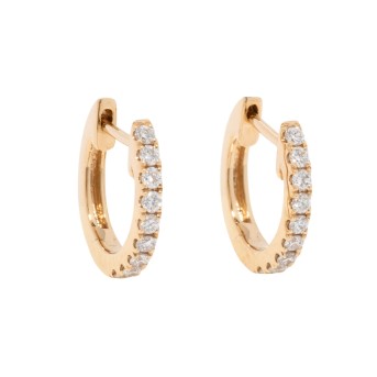 Pair of hoop earrings with 18 diamonds 