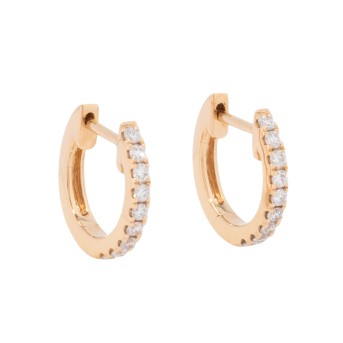 Paar Creolen mit 18 Diamanten