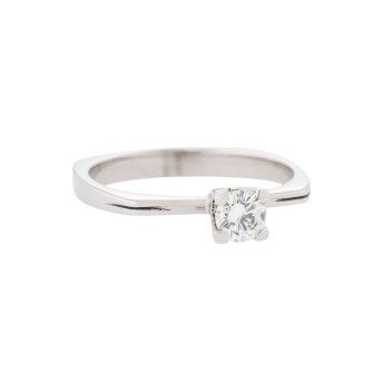 Solitärring mit Brillant ca. 0,33 ct,