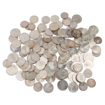 BRD/All World/SILVER lot of 140 coins totaling approx. 1423g Ag fine