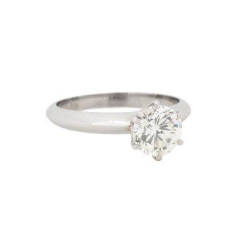 Solitärring mit Brillant, ca. 0,98 ct,