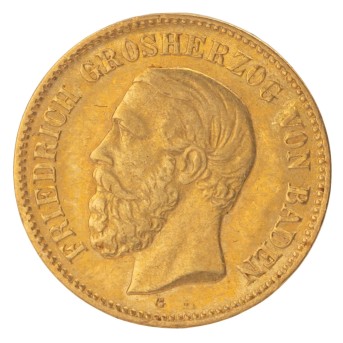 Dt. Kaiserreich, Baden - Friedrich I. (1852-1907), 5 Mark 1877