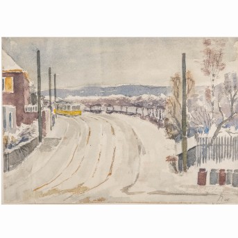 SCHMOHL, HANS PAUL (1904-1973), &quot;Stuttgart, Auf der Gänsheide im Winter&quot;, 1946,