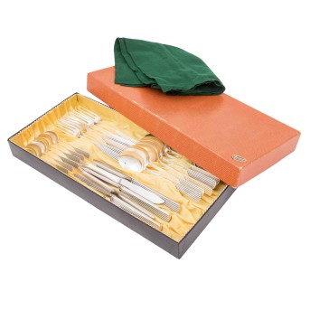 FRANZ BAHNER, Düsseldorf, cutlery for 6 persons, 800 silver, circa 1950.