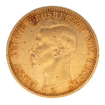 Dt. Kaiserreich, Hessen - Ernst Ludwig (1892-1918), 20 Mark 1901