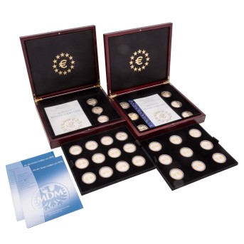 2x silver set 'The first markdowns on the euro countries',
