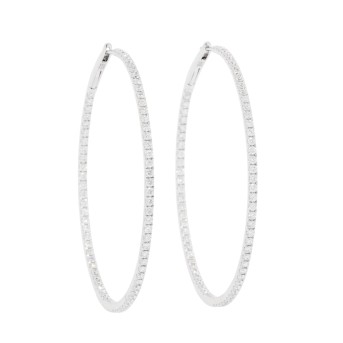 Pair of hoop earrings with 150 diamonds 