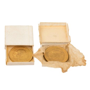 Westfalen/Notgeld 2 Münzen Tombak Gold plattiert 1923