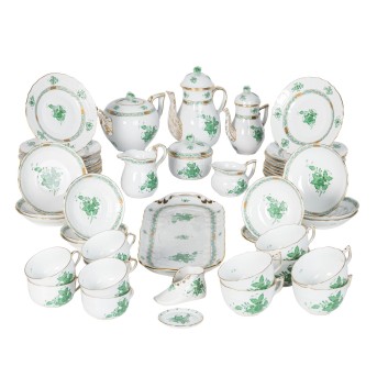 HEREND breakfast service 'Apponyi Green', 20th century