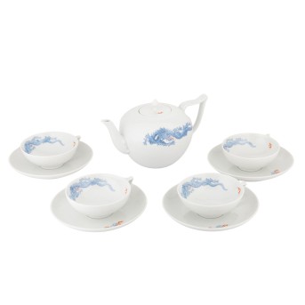 MEISSEN, Teeservice f. 4 Personen 'Ming-Drache in Blau', 1. Wahl, 21. Jh.