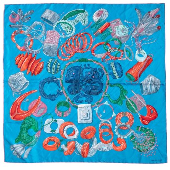 HERMÈS Seidencarré 'BRACELETS DE LUMIERE',