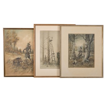 GEILFUSS, HEINZ (1890-1956), 3 Hunting and Forest Scenes,
