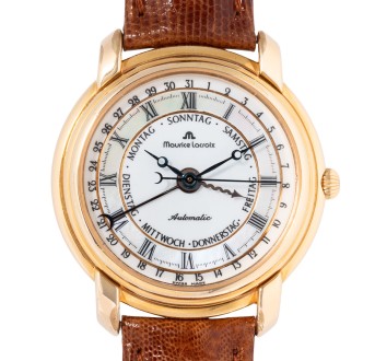 MAURICE LACROIX Masterpiece Day-Date Ref. 27294 men's watch with box, ca. 90s.